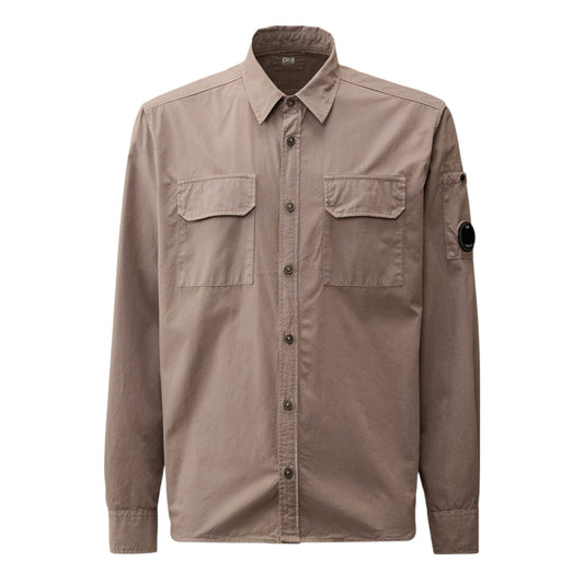 C.P. Company Organic Gabardine Brown Lens Overshirt