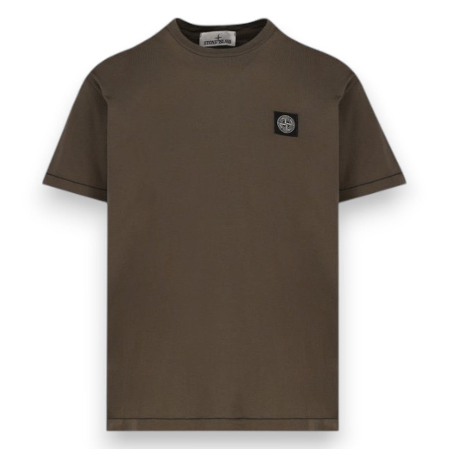 Stone Island, Slim - Fit Military Green T-Shirt with Compass Patch - True Labels