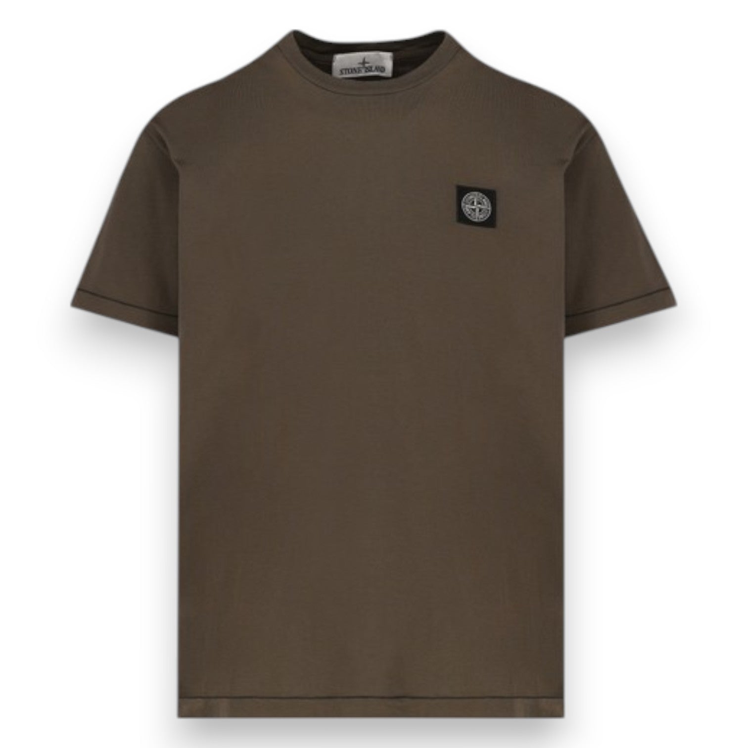 Stone Island, Slim - Fit Military Green T-Shirt with Compass Patch - True Labels