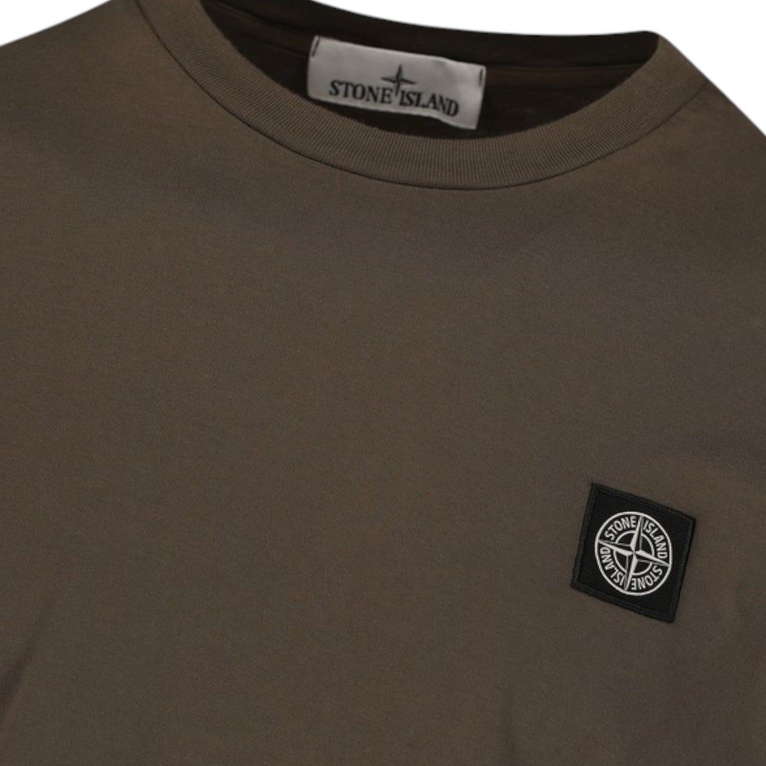 Stone Island, Slim - Fit Military Green T-Shirt with Compass Patch - True Labels
